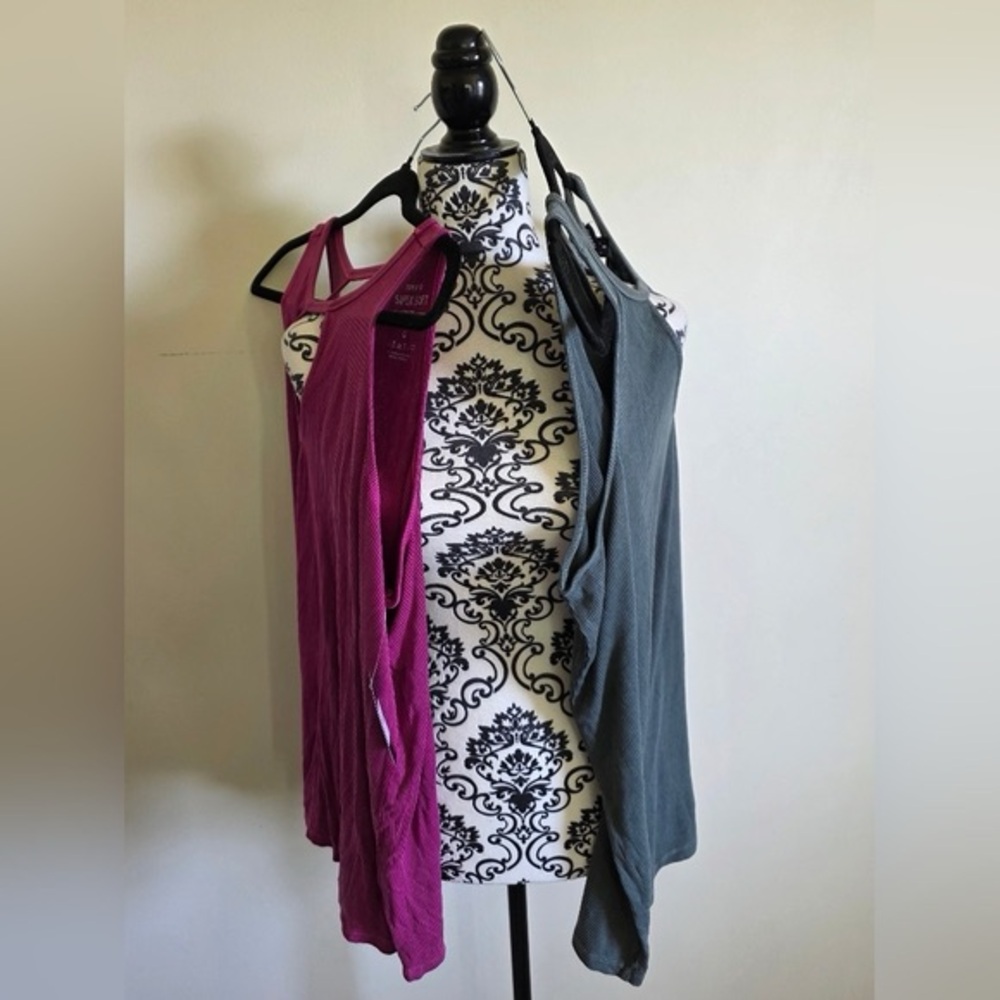 Gray and Purple Tank Tops